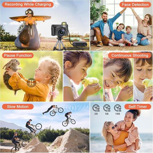 4K Digital Camera for Photography, 48MP Vlogging Camera for YouTube with 32GB SD Card, 3" LCD Screen, Anti-Shake,18X Digital Zoom in Saudi Arabia