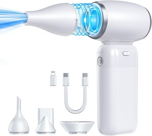 Compressed Air Duster, 3 Adjustable Mini Air Blower 150000 RPM Jet Blower 8000mAh Electric Air Duster for Computer Keyboard Car, Rechargeable Cordless Turbo Fan Replace Compressed Air Canned in Saudi Arabia