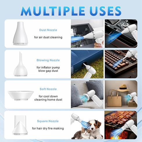 Compressed Air Duster, 3 Adjustable Mini Air Blower 150000 RPM Jet Blower 8000mAh Electric Air Duster for Computer Keyboard Car, Rechargeable Cordless Turbo Fan Replace Compressed Air Canned in Saudi Arabia