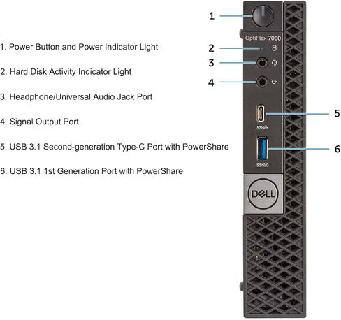 Dell Optiplex 7060 Mini Desktop Computer مع شاشة FHD 24 "FHD ، مكبرات صوت RGB ، Core I5-8500 3.0GHz-4.1GHz ، RAM 16GB ، 512GB SSD ، DP Cable ، لوحة مفاتيح RGB ، الماوس ، Windows 10PRO (متجدد) in Kuwait