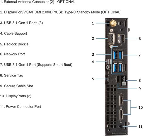 Dell Optiplex 7060 Mini Desktop Computer مع شاشة FHD 24 "FHD ، مكبرات صوت RGB ، Core I5-8500 3.0GHz-4.1GHz ، RAM 16GB ، 512GB SSD ، DP Cable ، لوحة مفاتيح RGB ، الماوس ، Windows 10PRO (متجدد) in Kuwait