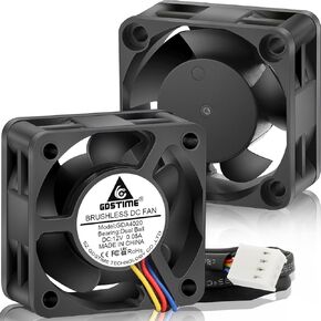 GDSTIME 2Pcs 4020 4Pin 12V PWM Dual Ball Bearing Brushless DC Cooling Fan 40mm x 40mm x 20mm for 1U Server Case, 3D Printer, Switch, NVR, NAS