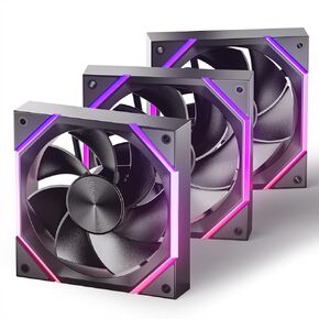 Asiahorse Nyota 120mm Case Fan with Efficient Cooling, Customizable ARGB Fan Lighting, 800-2000RPM Speed Control, and Whisper-Quiet Operation Under 29 dB, Unique Design for PC Builds