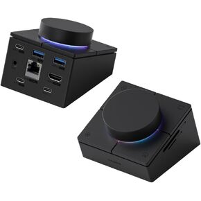 Hagibis Knob USB C Hub with Shortcut Buttons, RGB Type-C Docking Station with 4K@60Hz HDMI, 100W PD, 5Gbps USB-C, 2 USB3.0, Gigabit Network, AUX, SD3.0, Micro SD3.0 for MacBook iPad Pro Laptop