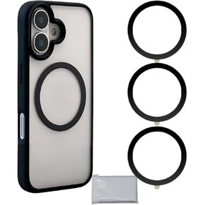 3Black for MagSafe Ring Sticker,Universal Metal Ring Compatible with MagSafe Accessories,for iPhone/Samsung/Google Phone Case,Work with Magnetic Wireless Charger/Wallet/Car Mount/Ring Holder