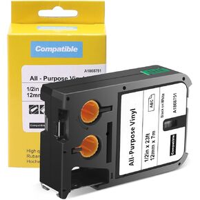 Label KINGDOM XTL Labels Compatible with DYMO XTL 1868752 All-Purpose Vinyl Labels 3/4" 19mm Black on White for DYMO XTL 300 XTL 500 Label Maker