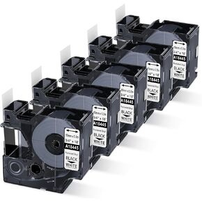 18445 Rhino 5200 4200 Label Tape 3/4'' Compatible with Dymo Vinyl Tape A18445 Work with Dymo Rhino Pro 5000 6000 Industrial Label Maker Refills, 3/4" x 18', 5-Pack