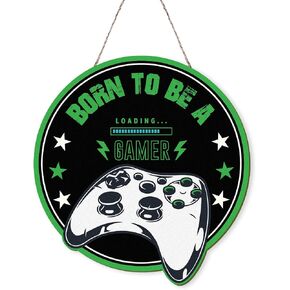 MOTERMATE Gaming Game Room Sign Decor, Teen Boys Video Game Room Front Porch Door Decor, Gaming Wall Hanging Room Decor for Boys Bedroom Home, Game Room Accessories,Gamer Gifts for Men,12x12 Inch