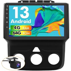 4GB+64GB Car Radio Stereo for Dodge Ram 2013-2019 1500 2500 3500 Built in Carplay/Android Auto 9 inch Head Unit with DSP BT GPS FM WiFi Free Camera Manual AC