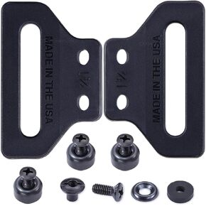 [1 PAIR] HolsterSmith MM Wings - Holster Belt Loops - (Select Size: [1.50in or 1.75in]) - (Select Mounting Hardware) - Black - USA Made - Kydex & Leather Holster Making