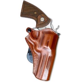 Premium Leather OWB Paddle Holster Open Top, Fits Colt Python 357 Magnum 4.25" Barrel, Right Hand Draw, Brown Color #1304#