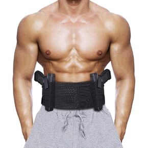 Accmor Belly Band Holster for Concealed Carry, Elastic Breathable Waistband Gun Holsters for Women Men, Comfortable Concealed Carry Belly Band Fits up to 55" Belly, Right and Left Hand Draw