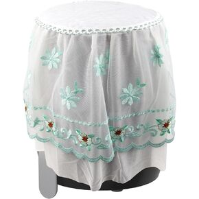 Printed Lace Small Appliances Dust Cover Compatible with Air fryer, Rice Cooker, Ice Maker, Juicer, Soy Milk Maker and Most Round Kitchenware, 11.8 X 13.8 Inches - Green Chrysanthemum