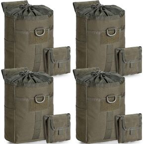 4 Pack Molle Dump Pouch Foldable Tactical Military Pouch for Belt Drawstring Magazine Utility Pouch Waist Bag