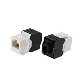 QSFPTEK 20pcs Cat6 RJ45 Coupler, Unshielded Toolless Keystone Jack Module, Cable Extender Female to Female Insert Connectors Adapter for Internet Network Ethernet Cabling - Black