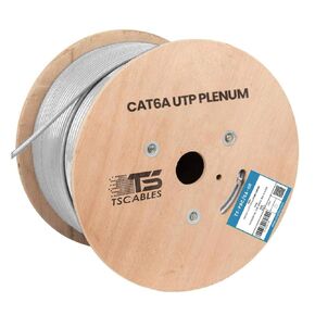 TSCables | Cat6A Plenum (CMP) 1000ft, 750Mhz, PoE++ (4PPoE) | 100% Solid Bare Copper | 23AWG Unshielded Twisted Pairs (UTP), Available in 7 Colors for Easy Identification Across Various Setups
