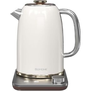 Electric Kettle, 1.8L/1200W, Stainless Steel, Control Buttons, Digital Display Panel, Keep Warm for 12 hours, Auto Shutoff, BPA-Free, Hot Water Kettle for Coffee & Tea, Electroplated handle