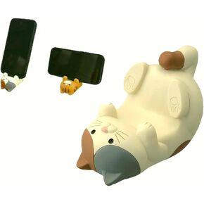 Resin Cat Figurine Phone Stand - Sturdy Design to Hold Smartphones Without Tipping, Cute Phone Holder Gift for Cat Lovers, Desk Decor Accessory 5.7 oz 3.3 x 2.3 x 2.0 in
