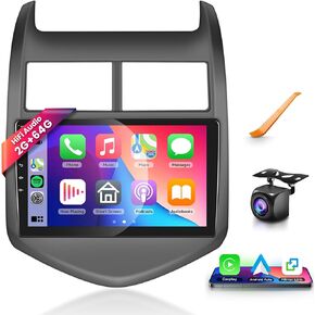 2G+64G Car Radio Stereo with HiFi Audio for Chevy Aveo Sonic 2011-2015, Wireless CarPlay/Android Auto 9 Inch HD Touch Screen Android 13 GPS WiFi Bluetooth FM/RDS EQ HD Backup Camera