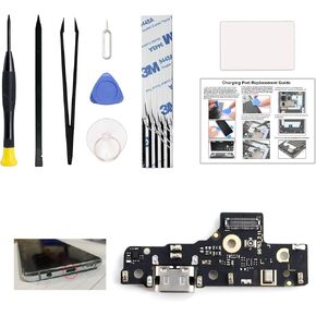 Charging Port Replacement Kit Compatible with Moto G Play 2023 & G Power 2022, XT2271 XT2165 Dock Board USB-C Connector, with Instruction Manual, Toolkit