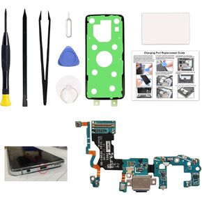 Charging Port Replacement Kit Compatible with Galaxy S9 US Version, SM-G960U, SM-G960U1, SM-G960W Dock Board USB-C Connector, with Instruction Manual, Toolkit