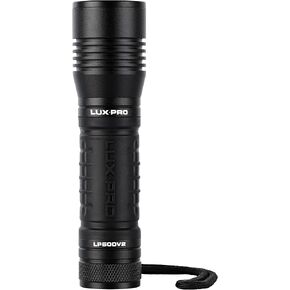 LUXPRO Bright 400 Lumen CREE LED Handheld Flashlight - Features TackGrip and Aircraft-Grade Aluminum - Pocket-Sized Camping Accessories with Wrist Lanyard - Batteries Included