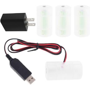1.5V 3V 4.5V 6V LR20 D Cell Battery Eliminator with US Plug USB Power Adapter Replacement 1 to 4pcs 1.5V LR20 D Cell Battery for Electronic Devices US Plug Power Supply USB Adapter