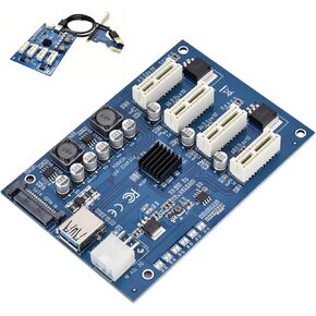 Yunseity PCIe Card PCIe PCIe 1 to 4 Adapter,PCIe 1X to 4X PCIe USB3.0 Converter Extender Adapter Card Expansion Kit,Expansion Kit for