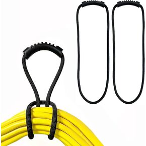 Handheld Binding Strap, 24"-2-Pack-Portable and Loop Storage Straps with Grommet Fit Extension Cords, Cables, Ropes, Garden Water Hoses Carrying Accessories Organization