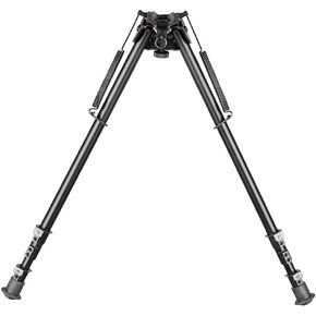 Tactical 15-27"" Hunting Rifle Bipod Adjustable Notched Legs Pivot Tilt Bipod for Long Range Hunting, Black, Swivel27
