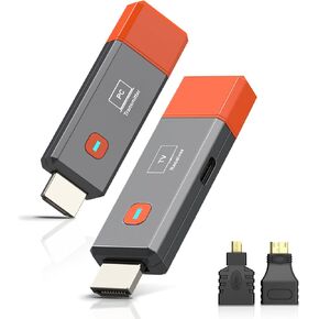 2025 Upgraded Wireless HDMI Transmitter and Receiver, 165FT/50M,4K Decode 1080P Output, Plug & Play Portable 2.4G/5G Wireless HDMI Extender Kit for Desktop,PC,TV Box, PS5/4 to TV/Monitor/Projector