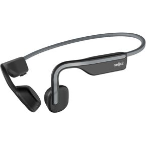 SHOKZ OpenMove - Open-Ear Bluetooth Sport Headphones - Bone Conduction Wireless Earphones - Sweatproof for Running and Workouts, with Sticker Pack (Grey) (Renewed)