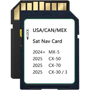 Latest Version Navigation SD Card, GPS SD Map Card Compatible with 2025 CX-50/3 / CX-30 / CX-70, 2024+ MX-5, USA/CAN/MEX Maps