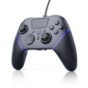 DIANVEN Wired for PS5 Controller, Compatible with Playstation 5 Controller, Hall Joystick & Trigger, Turbo Mode, Control for PS5 Remote Control, Compatible with PS5/PS4/PC, Black with Blue