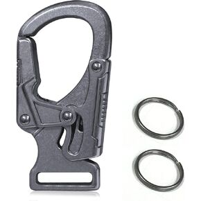 Car Keychain Clip,1.9''Alloy Key Holder with 2 Key Ring,Outdoor Hooks,Small Carabiner Clip for Man and Women