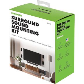 Hangman No Stud Surround Sound Mounting Kit No Drill Sound Bar Hanger Drywall Speaker Shelf SSMK
