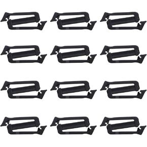 12PCS Black Plastic Webbing Attachment Clips 1 Inch Backpack Clip Slide Buckle Outdoor Belt Clip Belt Clip for Backpack Sport Equipment Pet Product