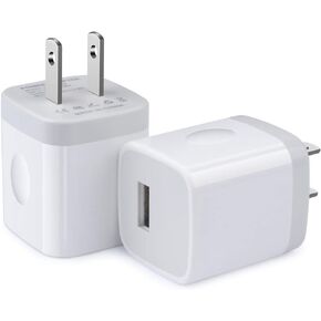 One Port Wall Charger,2 Pack 5V 1A Single Port USB Charging Block Cube Compatible for iPhone 16 15 14 13 12 11 XR XS Max 8/7/6SE/5S,Samsung S25 Ultra S24 S23 S22 S10,Google,LG, HTC, Sony, Motorola