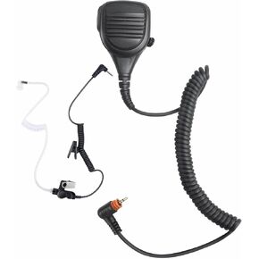 ميكروفون مكبر صوت عن بُعد من طراز Radio Radio الكتف مع سماعة أذن للاستماع 3.5 مم لـ Motorola SL300 TLK100 SL 300 TLK100 Walkie Talkie (أسود) ، RE024
