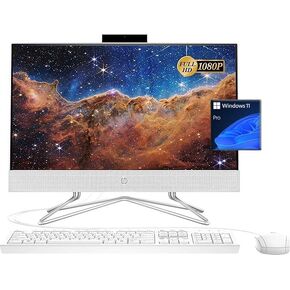 HP All-in-One Desktop, 21.5" FHD Display, Intel Celeron J4025 Processor, 64GB RAM, 2TB PCIe SSD, Webcam, WiFi, HDMI, RJ-45, Wired Keyboard&Mouse, Windows 11 Pro, White