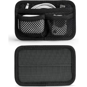 TCM3 Mini EDC Organizer Board, Backpack Accessories with Open Pocket & Mesh Pocket, Utility Admin Bag Insert Panel Hook and Loop Modular Organizer for Daily Carry(Black)