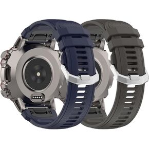 FitTurn 2Pack Compatible with Amazfit Falcon Bands, 22MM Easy-fit Soft Silicone Watch Band Replacement Wristband Adjustable Bands Strap for Amazfit Falcon Smartwatches Accessory