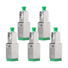 5 Pack SC/APC Fiber Optic Attenuator 7dB, Fixed Single Mode Fiber Optic Attenuator, SC-APC Male to Female