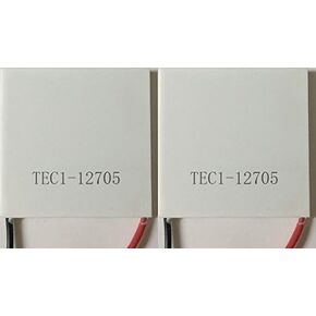 2pcs TEC1-12705 Thermoelectric Peltier Cooler 12V 50W 77Wmax Universal Chassis Mount Heat Sink