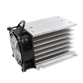 H110 Aluminum Heat Sink with Fan 220V Heat Sink SSR Dissipation for Single Phase Solid State Relay 40-60A Free Mounting Screws