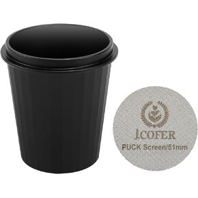 IKAPE 51mm Espresso Puck Screen, Reusable Professional Barista Portafilter Coffee Dosing Cup Set for Espresso Machine 51mm Bottomless Naked Portafilter (Espresso Set)