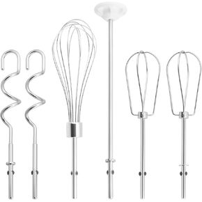 Hand Mixer Beater, Whisk, Dough Hook and Blending Rod for Ninja Foodi Power Mixer System CI100 Series, Hand Mixer Attachment Replacement Accessories CI100, CI101, CC105A, CI105BRN & CI101H, 6 Pcs