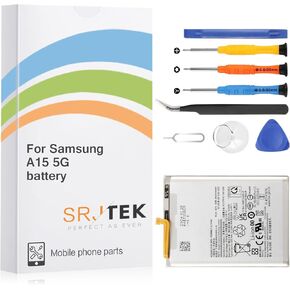 Original Battery for Samsung Galaxy A15 5G Battery Replacement 4900mAh EB-BA156ABY SM-A156B SM-A156B/DS SM-A156P SM-A156P/DS Standard Capacity Battery Include Complete Repair Tools kit