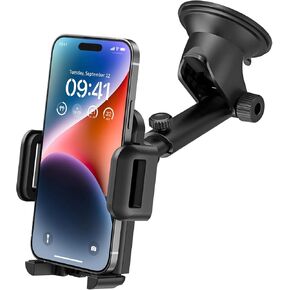 Phone Mount for Car,Car Phone Holder Mount with Strong Suction Cup Dashboard Windshield Phone Mount Compatible with iPhone 14 13 12 11 Pro Max, Galaxy Note 20 S20 S10 and More