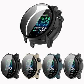 [4 عبوات] حالة واقي الشاشة المتراكمة مع Coros Pace Pro Smart Watch ، وغطاء مقاوم للخدش فائق الرقيق مع الزجاج المقسى للنساء الرجال